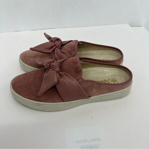 Slip-On Bow Mules in Dusty Rose